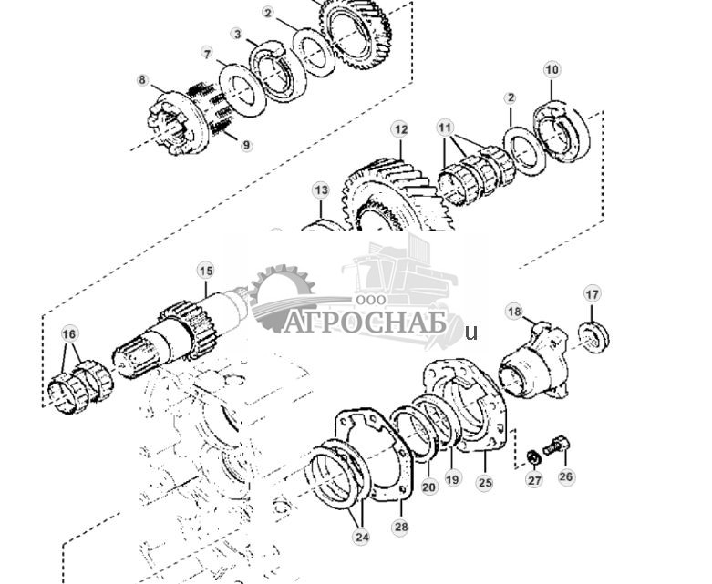 Transfer Case Output Shaft, Bearing and Gears, LOK 140 - ST850527 28.jpg